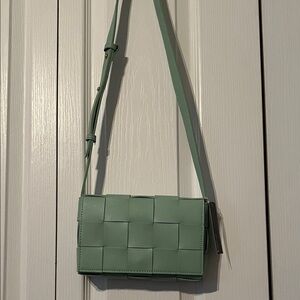 Green Woven Crossbody Bag